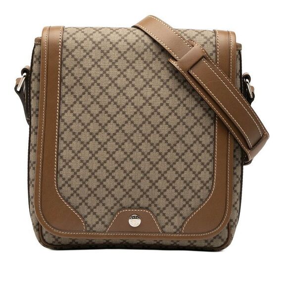 Gucci Handbags - Gucci Diamante Diagonal Shoulder 295679 Beige PVC Leather Women's Gucci